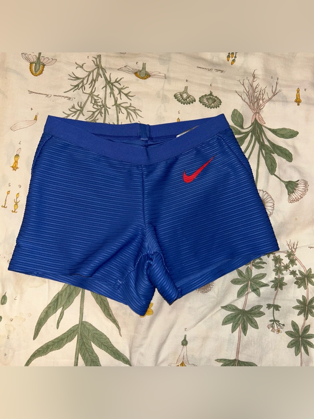 Nike Pro Elite track and field ribbed shorts blue